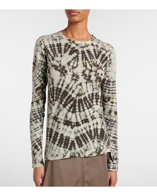 Proenza Schouler Green Mia Tie-Dye Cotton Jersey Top