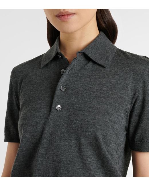 Burberry Gray Wool Polo Shirt