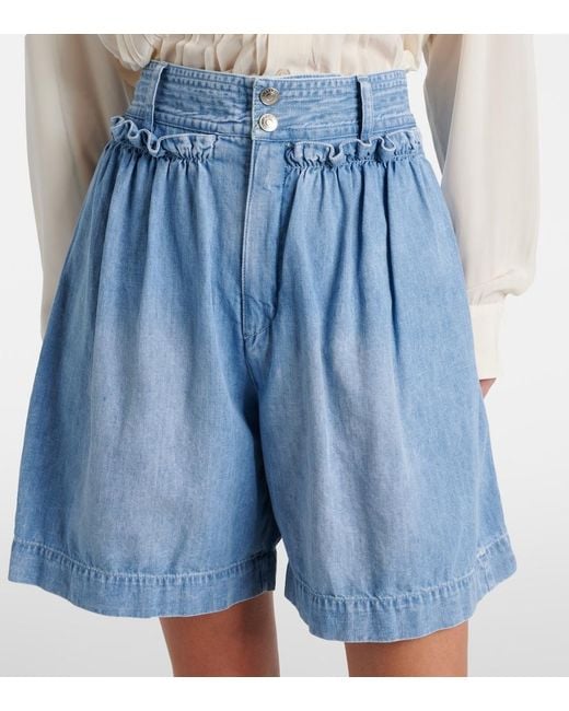 Isabel Marant Blue Ingrid Denim Shorts
