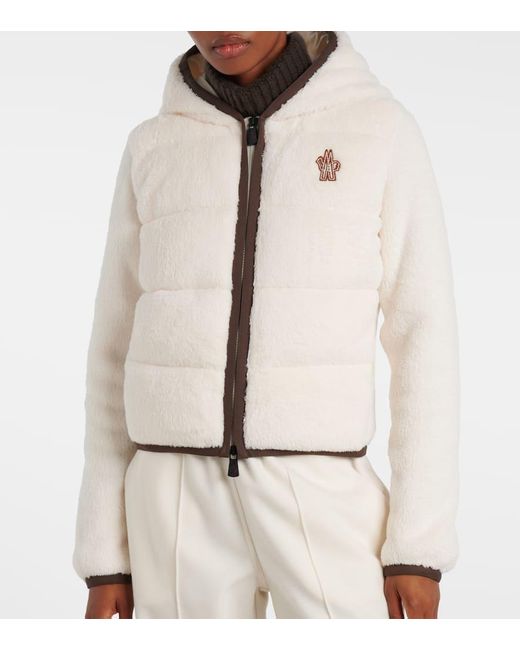 Moncler Natural Hooded Fleece Down Jacket