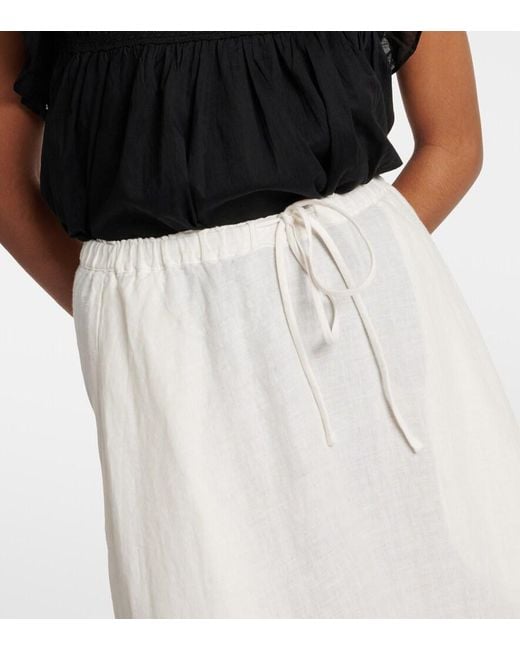 Velvet White Bailey Linen Maxi Skirt