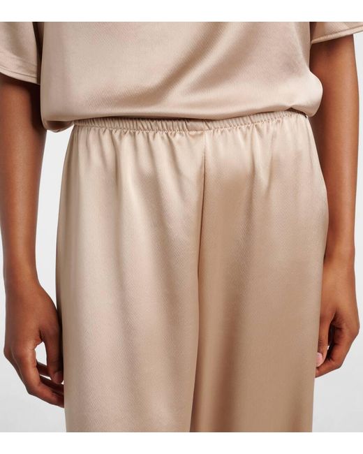 Leset Natural Weite Mid-Rise-Hose Barb Aus Satin