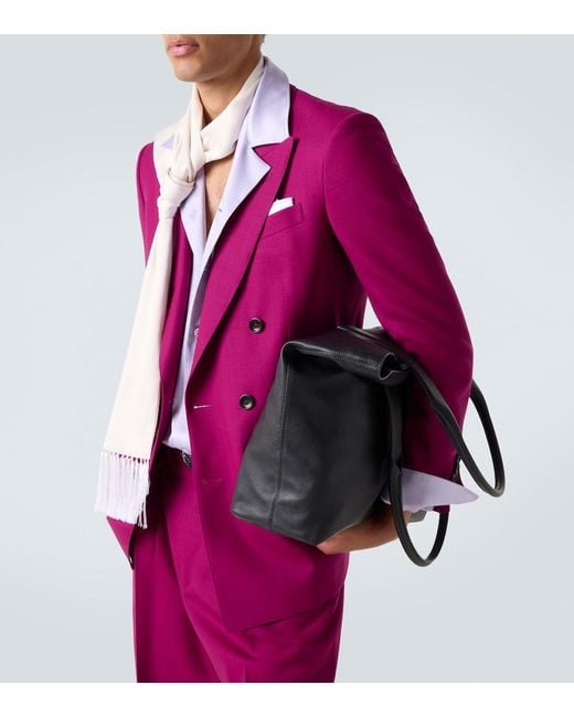 Tom Ford Black Leather Tote Bag for men