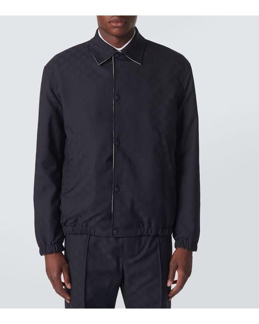 Gucci Blue Gg Cotton Jacket for men