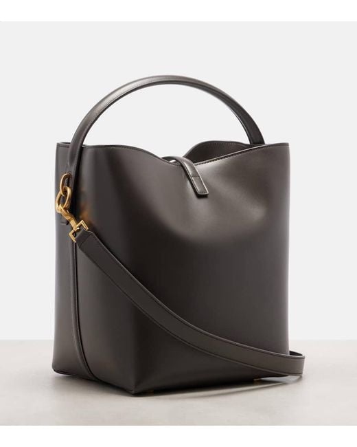 Saint Laurent Black Bucket Bag Le 37 Cassandre Aus Leder