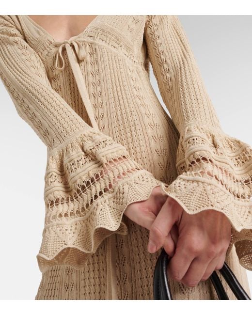Blumarine Natural Crochet Maxi Dress