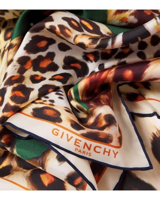 Givenchy Multicolor Leopard-Print Silk Twill Scarf