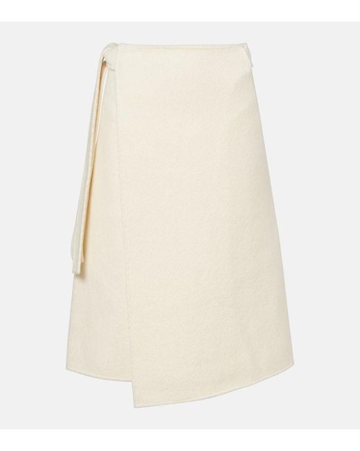 Proenza Schouler White Bodhi High-Rise Wool-Blend Boucle Wrap Skirt