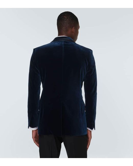 Tom Ford Blue Atticus Velvet Tuxedo Jacket for men