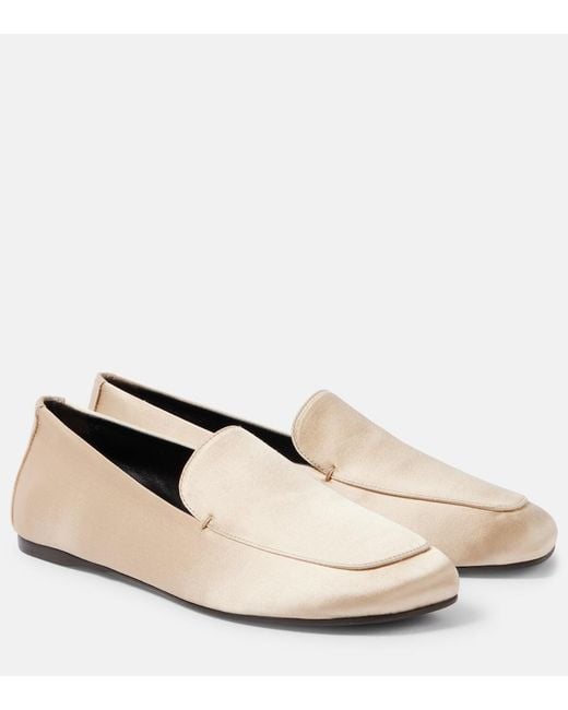 Khaite Natural Monroe Satin Loafers