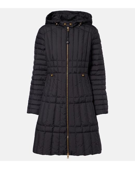 Moncler Black Menthelong Quilted Down Coat