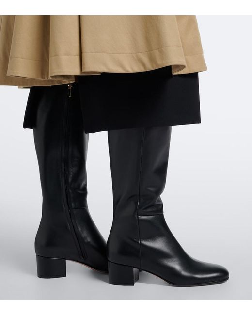 Gianvito Rossi Black Joelle Leather Knee-High Boots