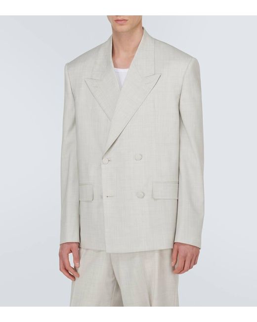 Blazer cruzado de lana virgen Givenchy de hombre de color White
