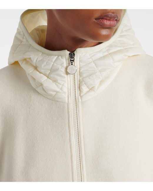 Moncler White Logo Wool-Blend Jacket