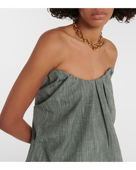 Co. Green Gathered Wool-Blend Top