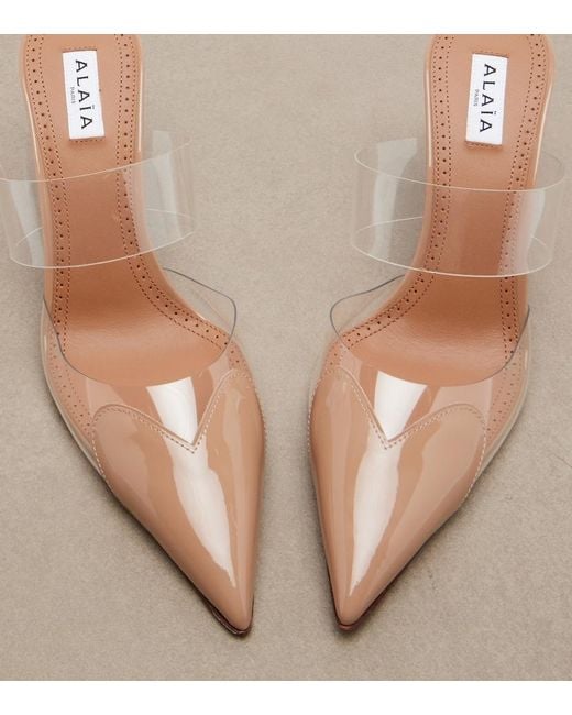 Alaïa Pink Le Cour Patent Leather And Pu Mules