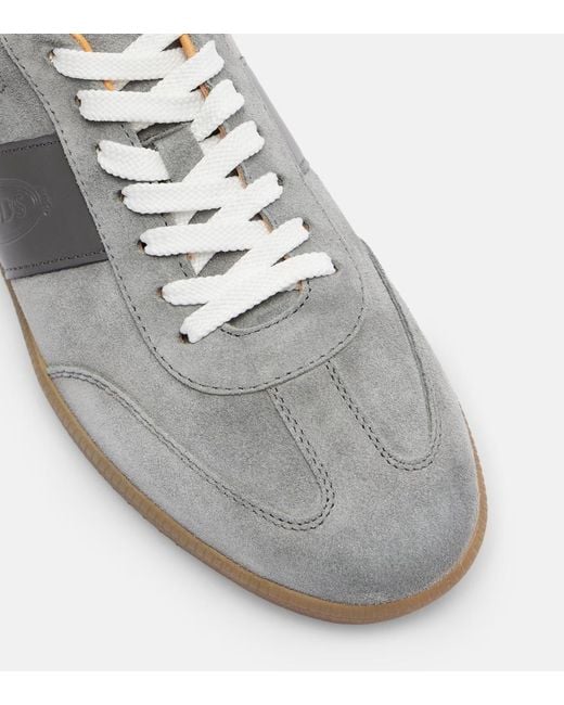 Tod's Gray Tabs Suede Sneakers