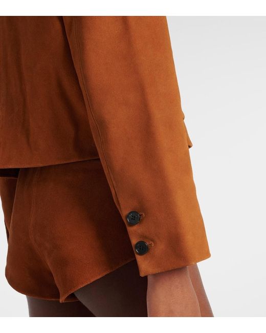 Self-Portrait Brown Suede Jacket
