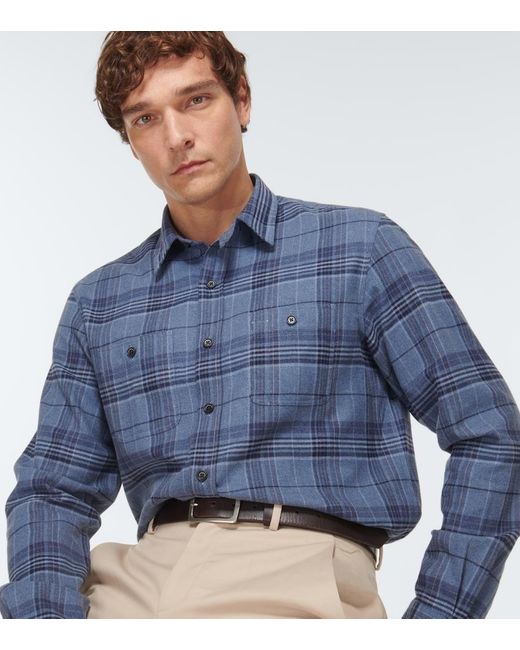 Ralph Lauren Purple Label Hemd aus Baumwoll-Twill in Blue für Herren
