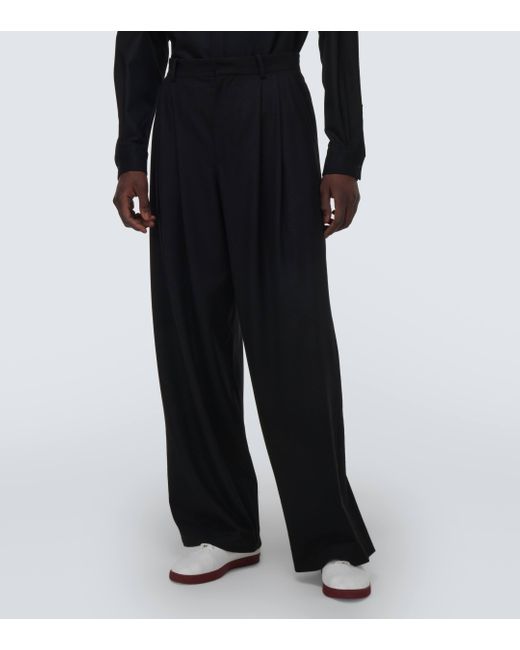 The Row Black Berto Cashmere-blend Wide-leg Pants for men
