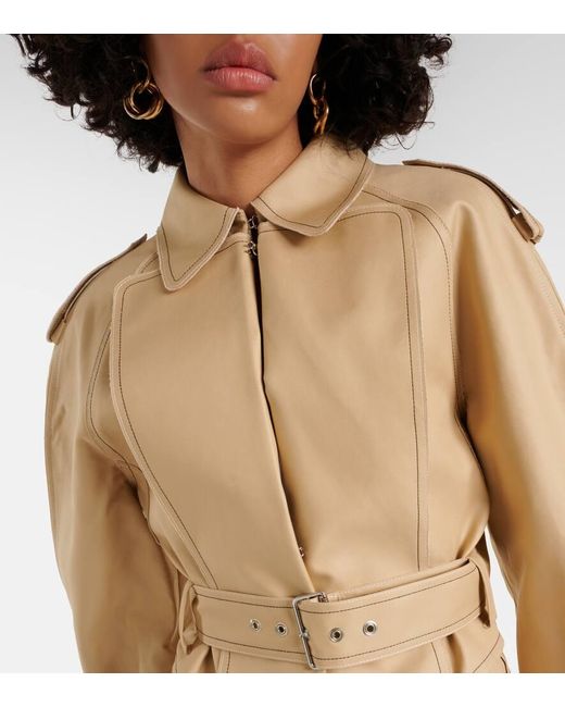 Victoria Beckham Natural Cropped Cotton Gabardine Jacket