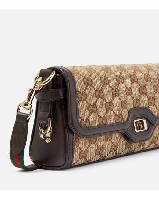 Gucci Brown Luce Small GG Canvas Shoulder Bag