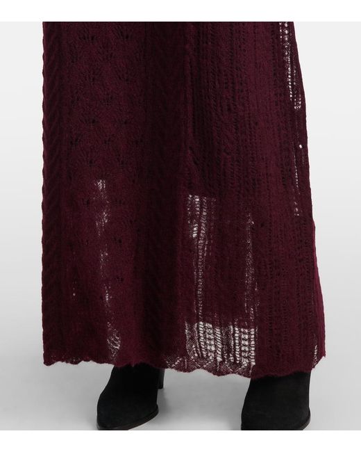 Vestido Largo En Mezcla De Lana Ulla Johnson de color Purple