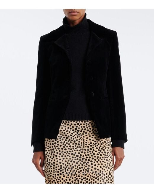 Rohe Black Single-Breasted Cotton Velvet Blazer