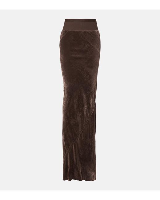 Rick Owens Brown Maxirock Coda Aus Samt