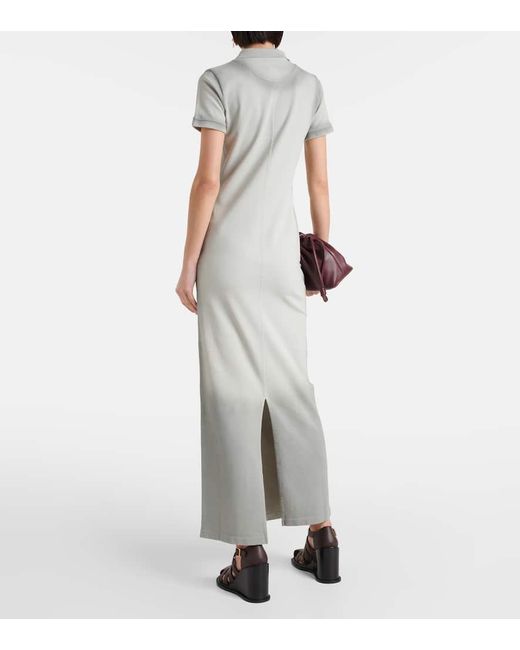 Loewe White Cotton-blend Jersey Polo Dress