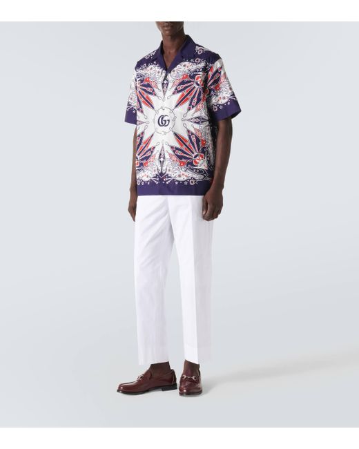 Pantalon en coton Gucci pour homme en coloris White