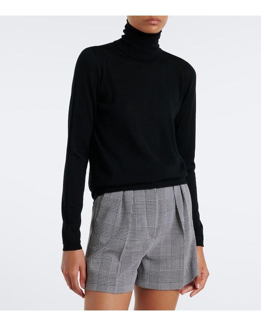 Max Mara Black Virgin Wool Turtleneck Sweater