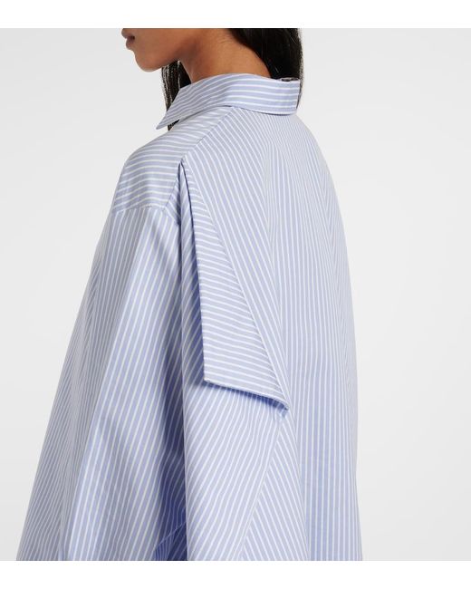 Proenza Schouler Blue Isla Striped Cotton And Silk Minidress