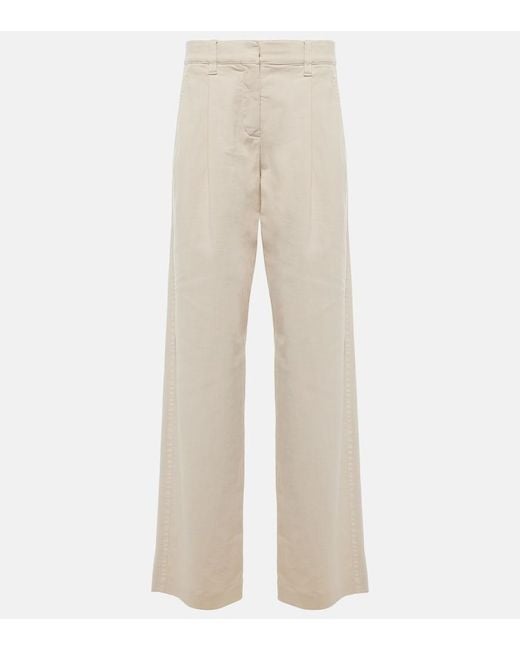 Brunello Cucinelli Natural Mid-Rise Straight Jeans