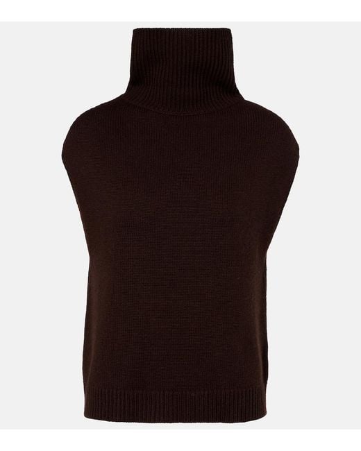 Jardin Des Orangers Black Turtleneck Wool And Cashmere Sweater Vest