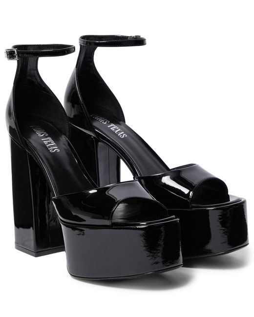 Paris Texas Tatiana Patent Leather Platform Sandals in Black | Lyst