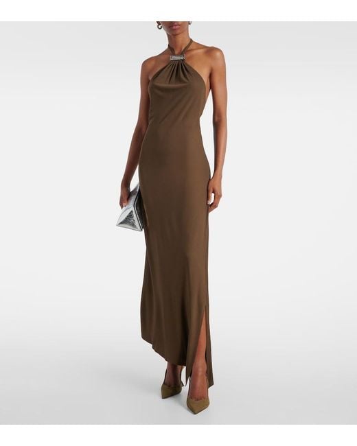 The Attico Brown Cheope 105 Suede Slingback Pumps