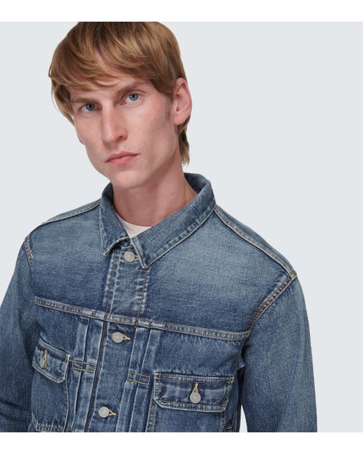 Damaged denim store jacket mens