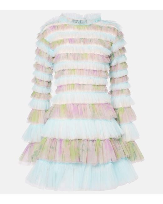 Vestido Corto De Tul A Capas SUSAN FANG de color Blue