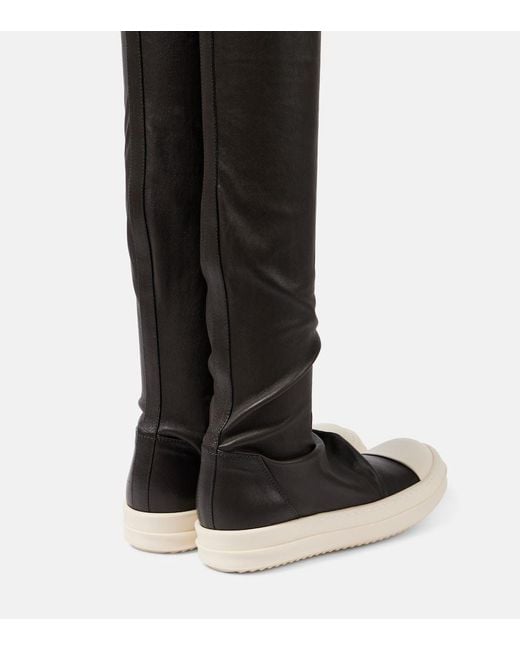Knee High Sneakers Rick Owens de color Black