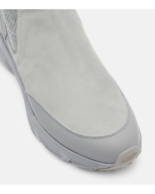 Tod's Gray Leather Chelsea Boots