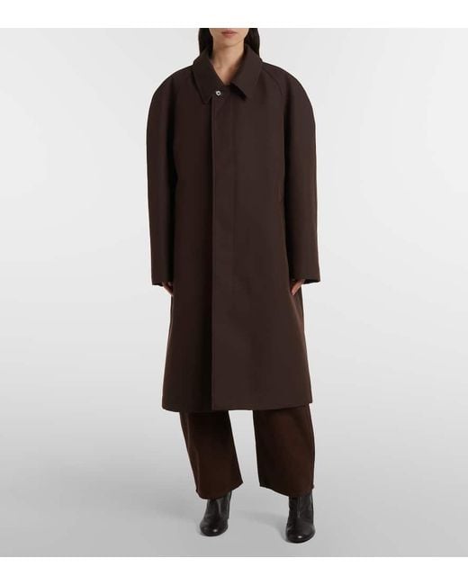 Lemaire Brown Wool And Cotton-Blend Coat