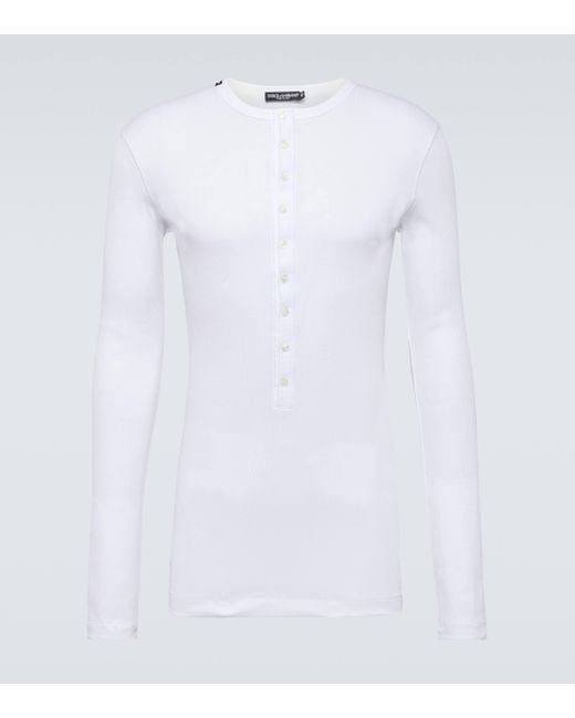 Chemise Henley Re-Edition en coton Dolce & Gabbana pour homme en coloris White