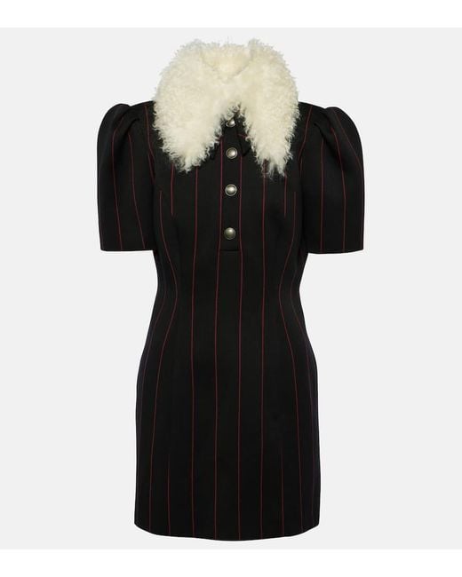 Vestido corto en mezcla de lana Alessandra Rich de color Black