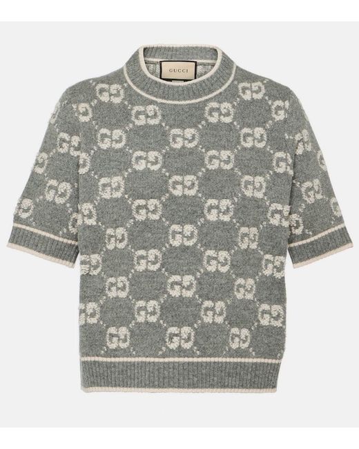 Gucci Gray Top GG aus Wolle