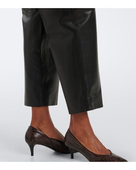 Altuzarra Black Bix Leather Tapered Pants