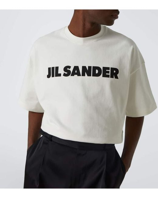 Tシャツ・カットソー JIL SANDER Logo Short Sleeve T-shirt Jil Sander Logo Short-Sleeved Cotton T-Shirt in White for