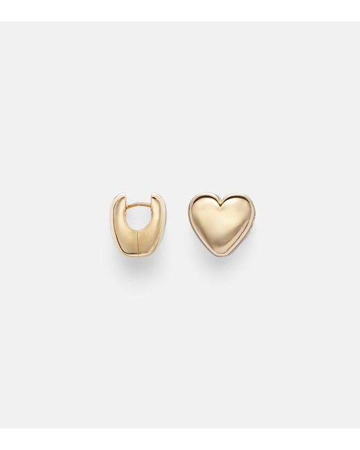 Roxanne First White Puffy Heart 14Kt Earrings