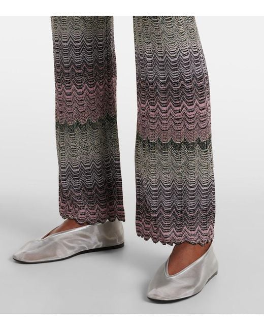 Missoni Gray Zigzag High-Rise Flared Pants