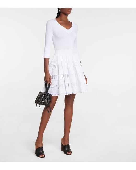 Alaïa White Alaia Crinoline Pleated Miniskirt